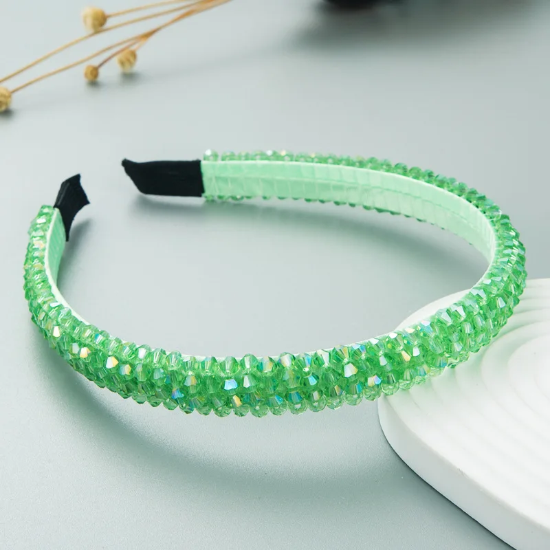 Popular European and American Style Fishline Woven String Crystal Headband Instagram Korean Version High-end Headband For Women