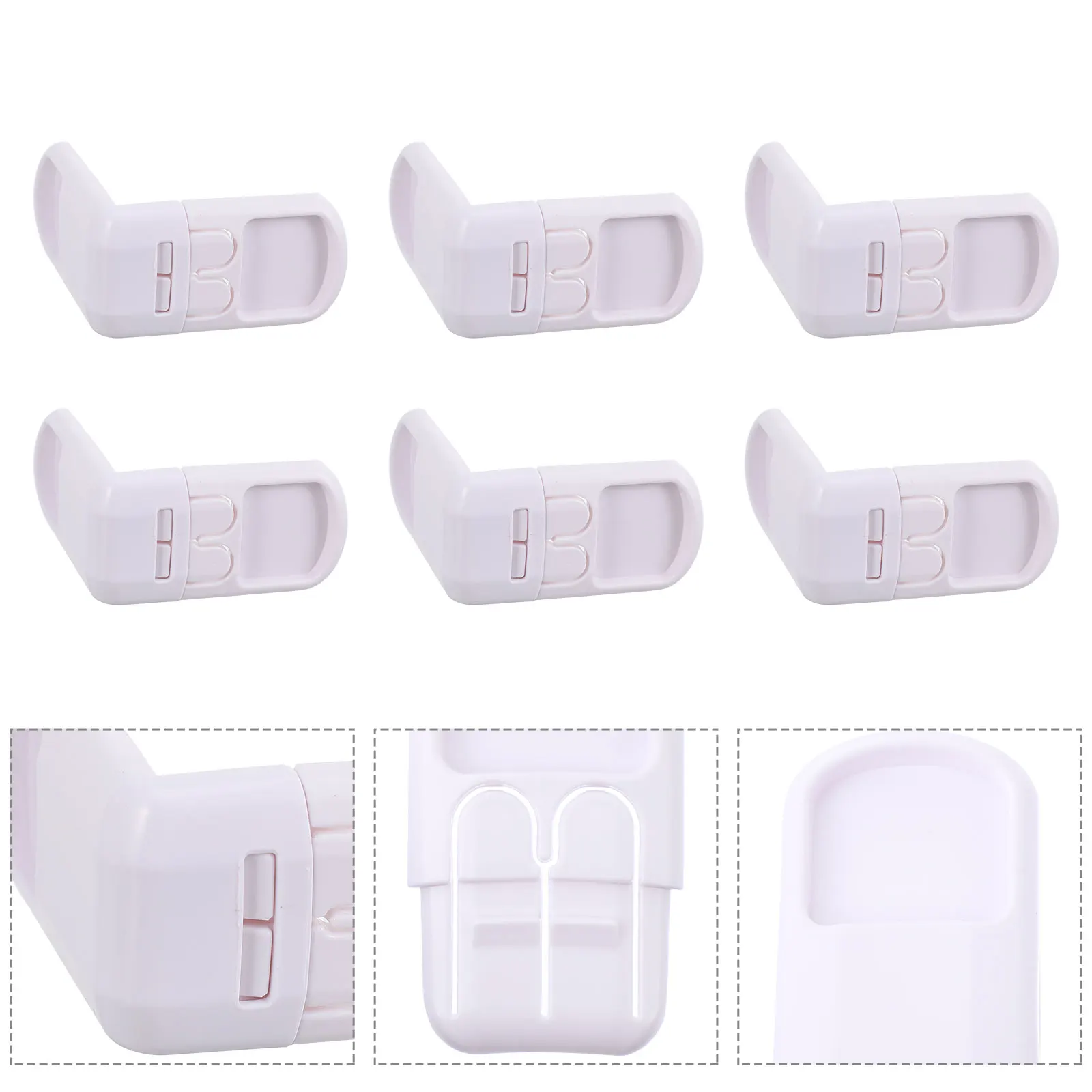 

10 Pcs Baby Safety Locks Double Button Child Proof Anti Pinch Cabinet Drawer Locker Wardrobe Fridge Safety for Kids Home Use