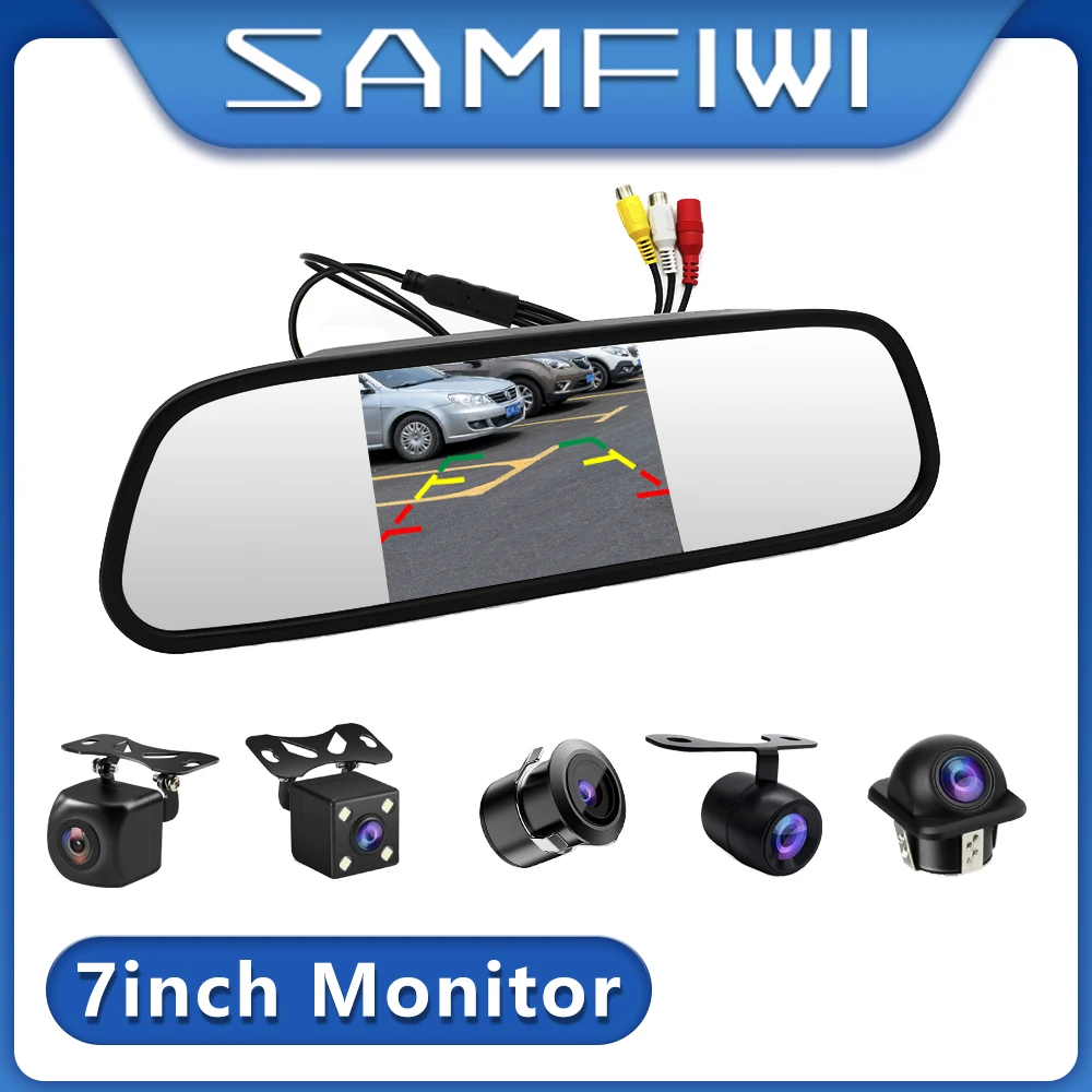 

5 inch Car Rearview Mirror with Monitor for Vehicle Rear View Camera HD Sony TFT LCD Parking System Screen