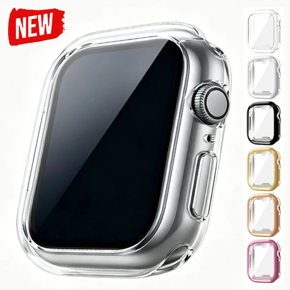 Capa de TPU para Apple Watch 12, modelos de 46 mm e 42 mm, com proteção de tela resistente a riscos e cobertura total, acessórios para a série Iwatch 12.