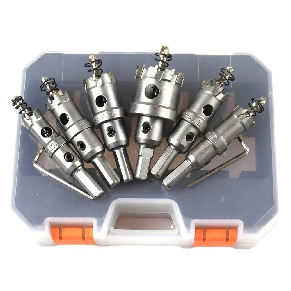 8Pcs 16/18/20/22/25/30mm TCT Hole Saw Cutter Alloy Hole Saw Set Carbide Tip Hole Saw Cutter for Stainless Steel Iron Plate