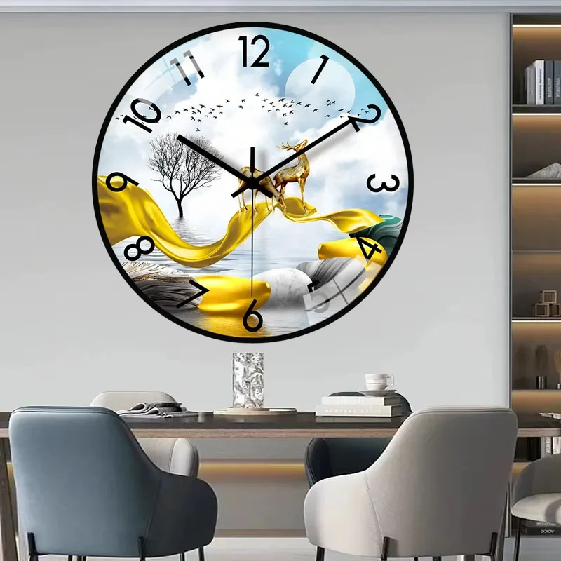 Clocks and Watches Living Room Home Wall Clock Mute Creative Quartz Clock Bedroom Clock Decoration Free Punch 12inch Watch Wall