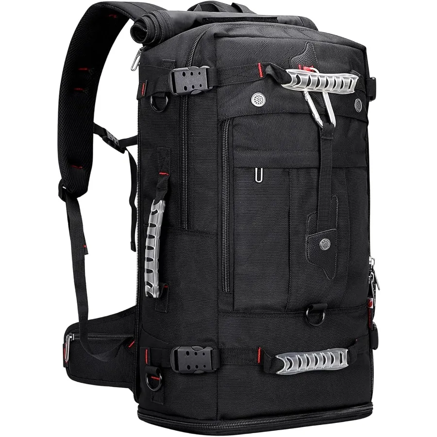 حقيبة ظهر للسفر من WITZMAN للرجال والنساء حقيبة أمتعة واق من المطر قابلة للتحويل تناسب حقائب الكمبيوتر المحمول مقاس 17 بوصة للطائرة B681 Bla