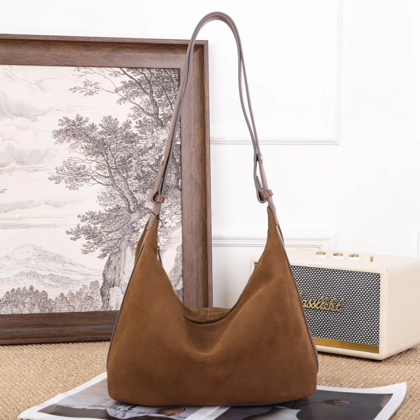 

Женская сумка через плечо из натуральной замши из коровьей кожи, роскошная дизайнерская брендовая женская сумка-тоут из воловьей кожи, новинка высокого качества