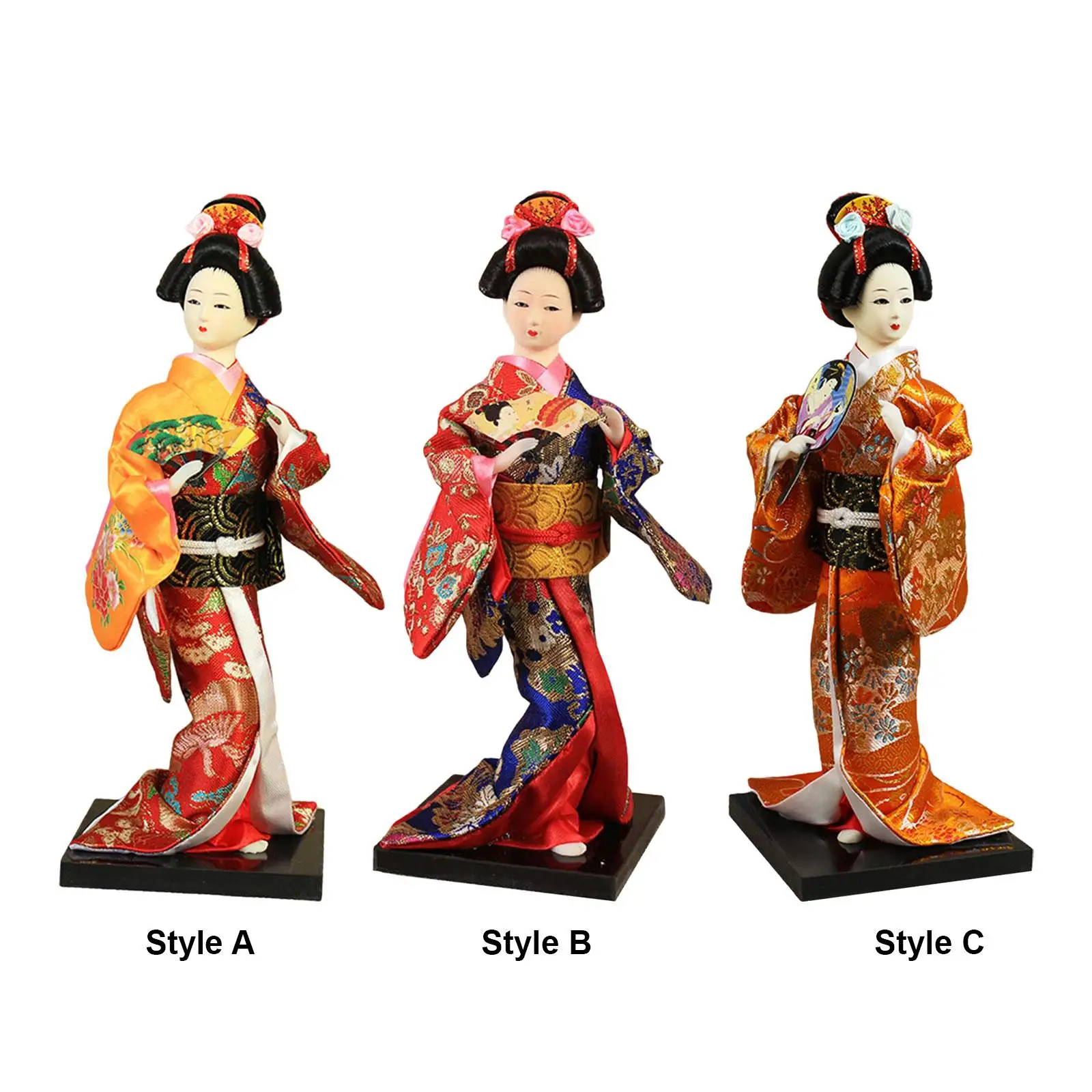 Ethnic Japanese Geisha Dolls Miniature Figurines 9 inch Deocration Handicraft