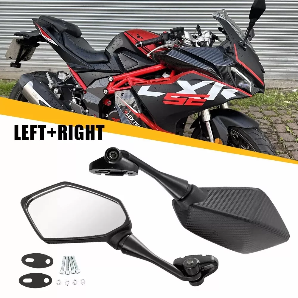 

1SET Pairing Accessories For Lexmoto LXR LXS 125 380 Left And Right Carbon Mirrors Motorcycle Equipment Accessories