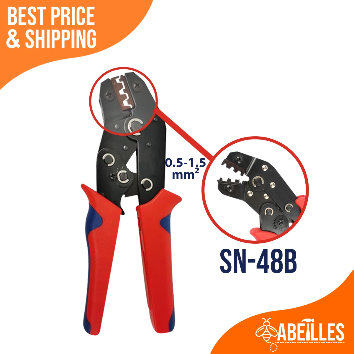 

SN-48B Crimping Pliers Terminal Crimper Wire Size 0.5-1.5mm