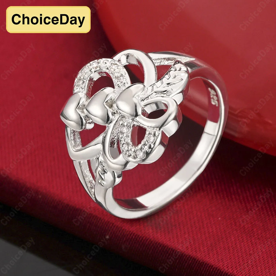 

ChoiceDay Fashion 925 Sterling Silver 7/8/9/10 Luxury Heart Shaped Zirconia Ring Women's Accessories Jewelry Wedding