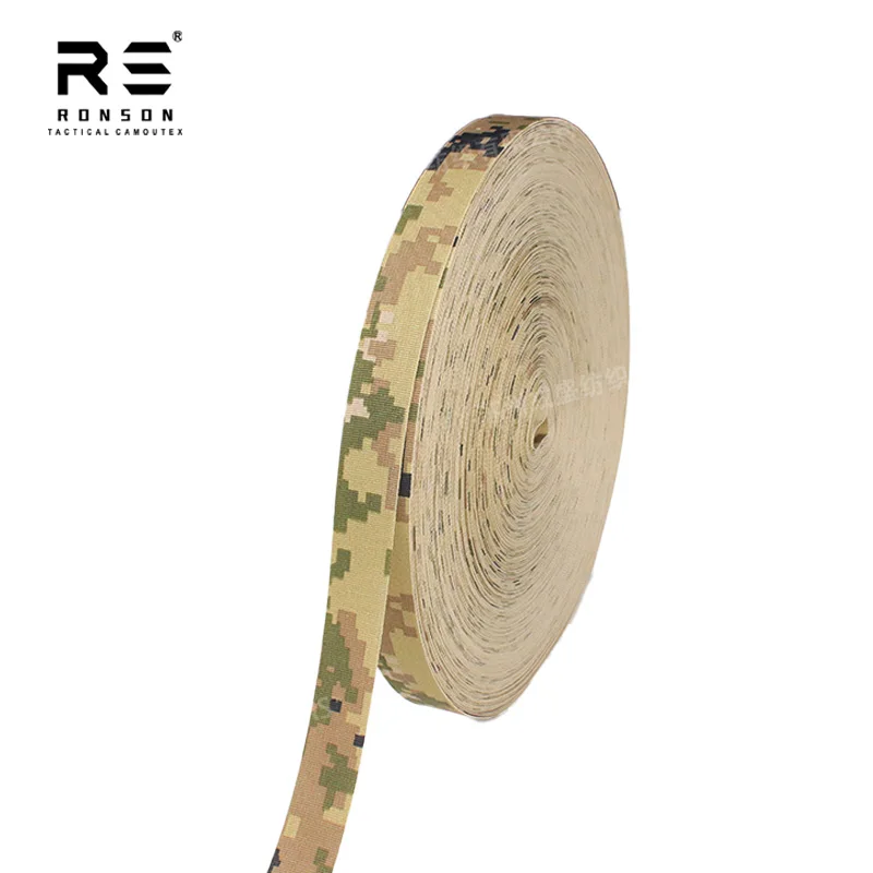 Flame Retardant Nylon Webbing Strap CADPAT MT Camouflage Pattern Binding Tape Webbing with Near Infrared Compliant Durable Use