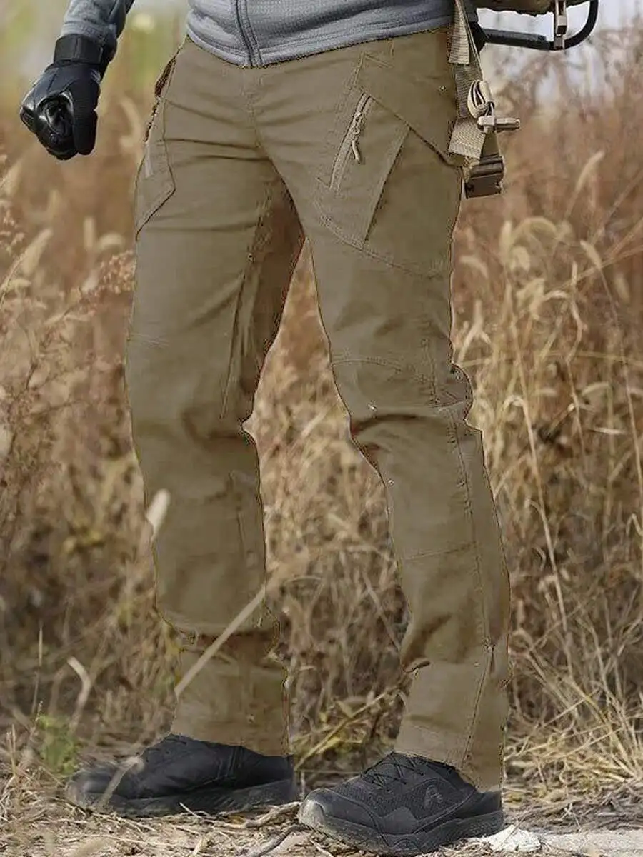 

Mens Cargo Pants Slim Fit Waterproof Outdoor Workwear Spring Autumn
