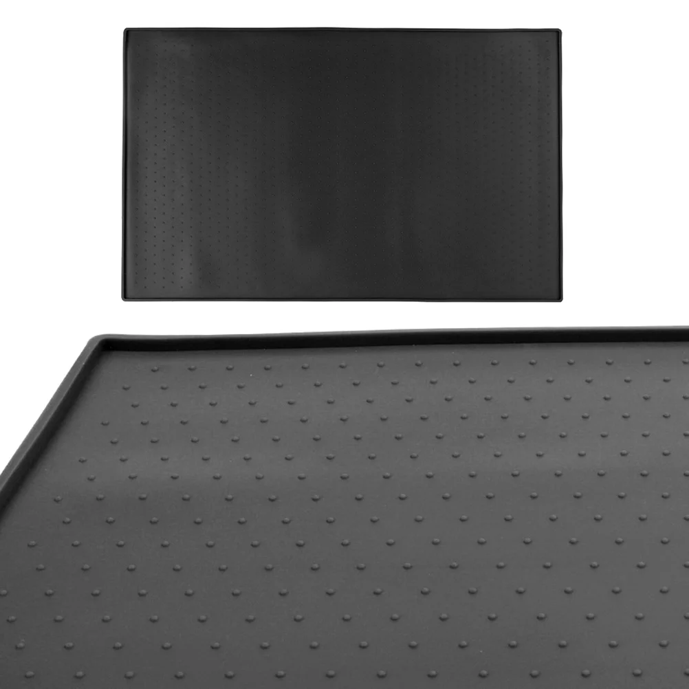 

Pet Food Feeding Mat Premium Silicone Anti-Slip Dog Cat Food Pad Easy Clean Comfortable Touch for Daily Use Black