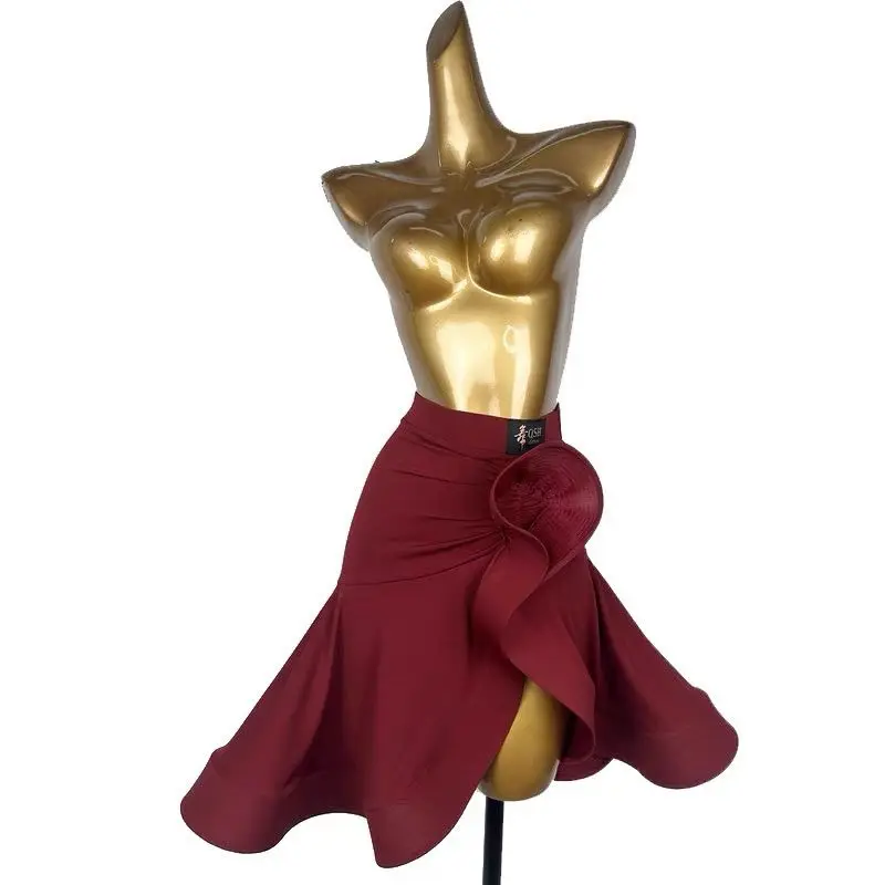 피쉬본 스커트, 라틴 댄스 스커트, 성인 여성 연습복, 전문 국가 표준 댄스 공연