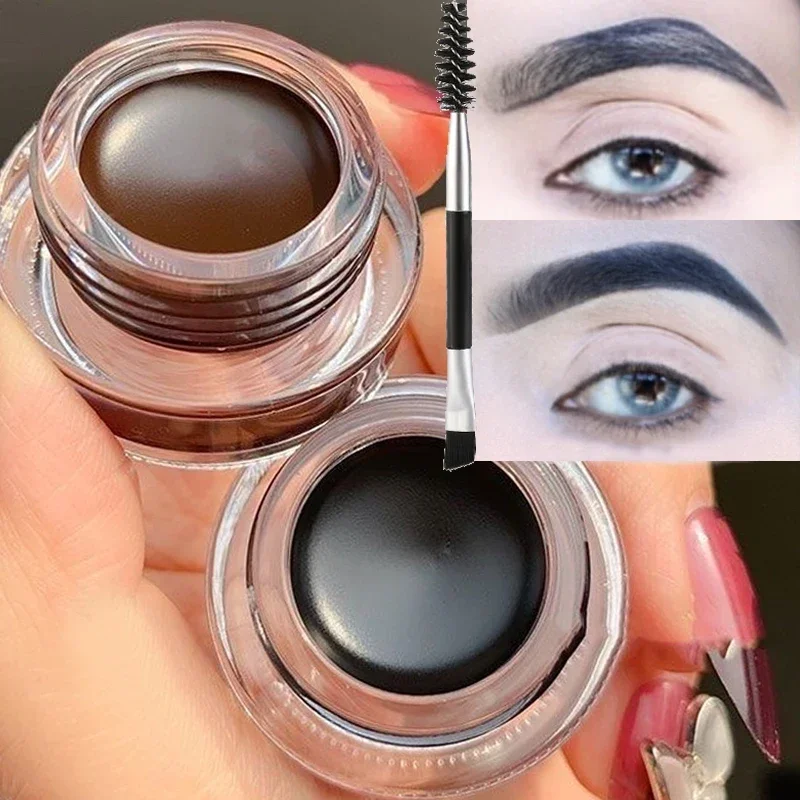 Wenkbrauwcrème Gelversterkers Langdurig Waterdicht Bruin Zwart Natuurlijke Wilde Wenkbrauwen Tint met Borstels Ogen Make-up Cosmetica