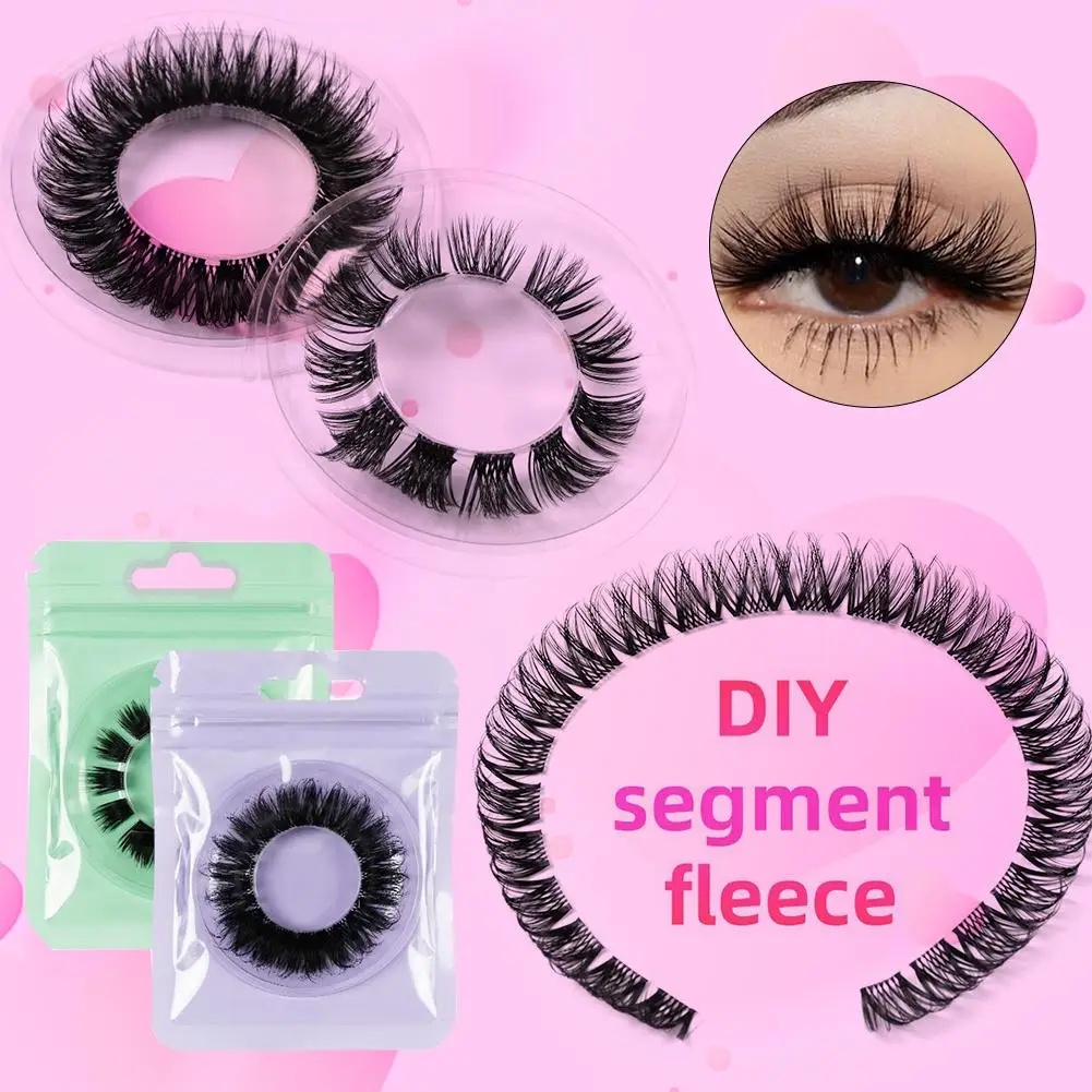 Ciglia finte segmentate fai-da-te Linea intera trasparente Ciglia auto-greentate Arricciatura naturale Ciglia spesse e soffici