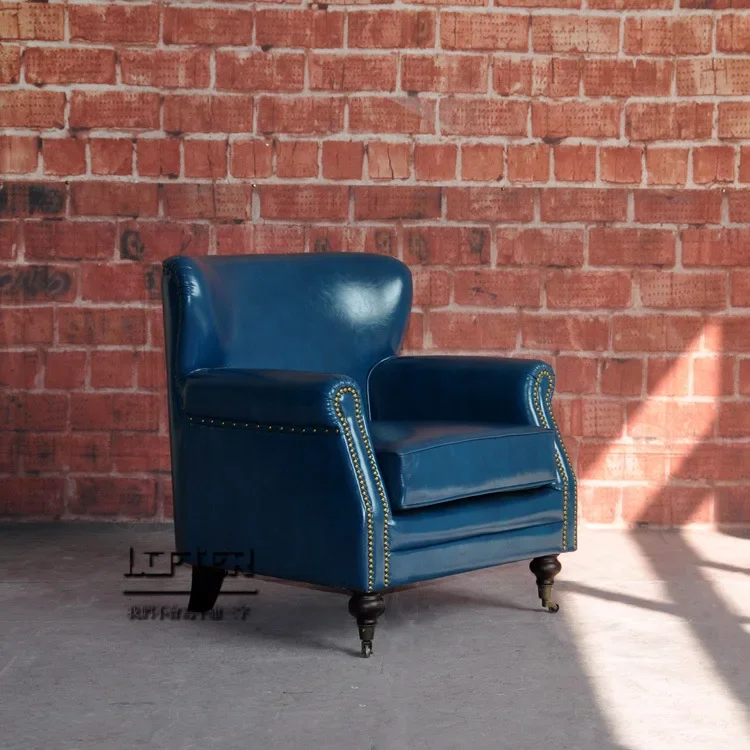 

Room study hotel furniture small apartment retro leather