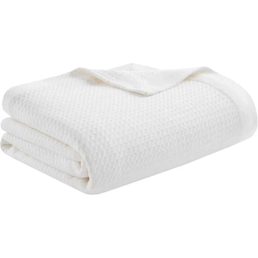 

Легкое летнее одеяло из египетского хлопка 100, дышащее вафельное вязаное дизайнерское мягкое уютное всесезонное покрывало для кровати, дивана или дивана Wh