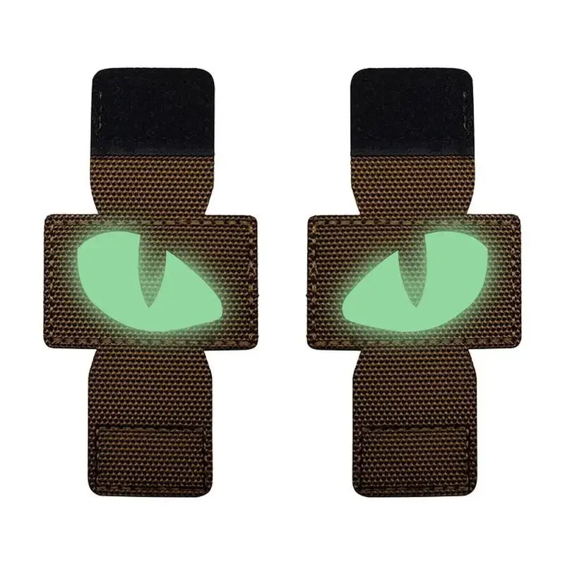 Hat Luminous Decor Stickers, Reflective Cat Eye Oxford OK Cloth Patch, Outdoor Molle Night Action Identification Badge Pendant