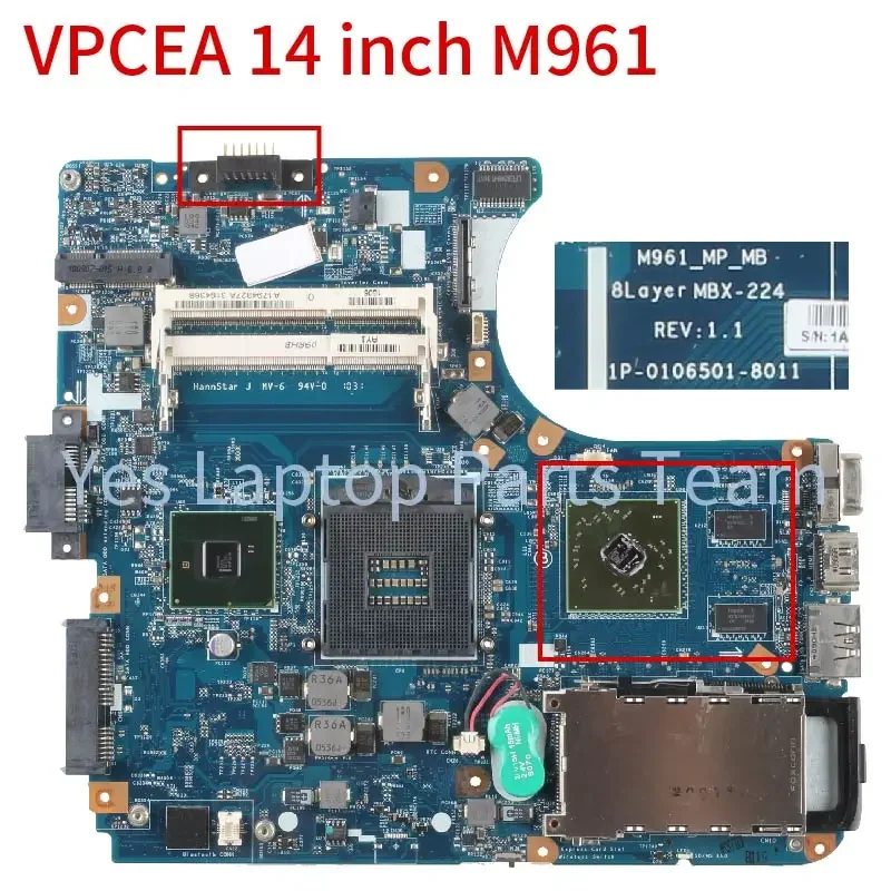 For SONY VPCEA VPCEB MBX-224 Laptop Mainboard A1771577A A1780048A A1794334A A1771571A PCG- 61212T HM55 512M Notebook Motherboard