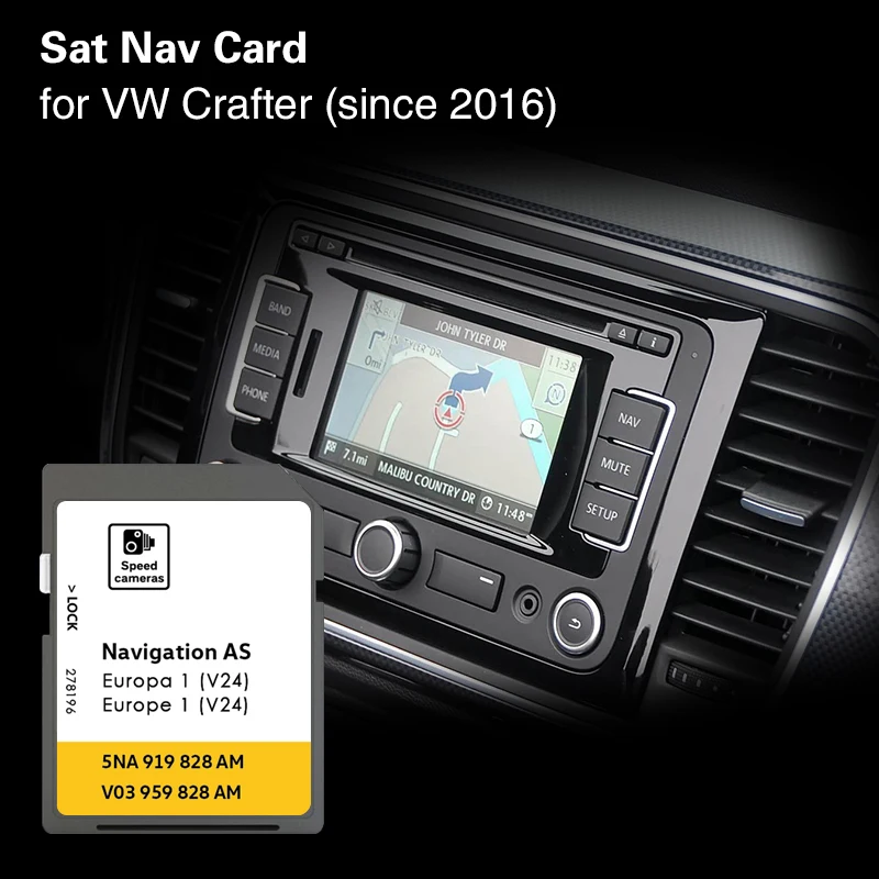 for VW Crafter Since 2016 AS V24 SD Map Memory Card Italy UK EU Navigation Sat Nav