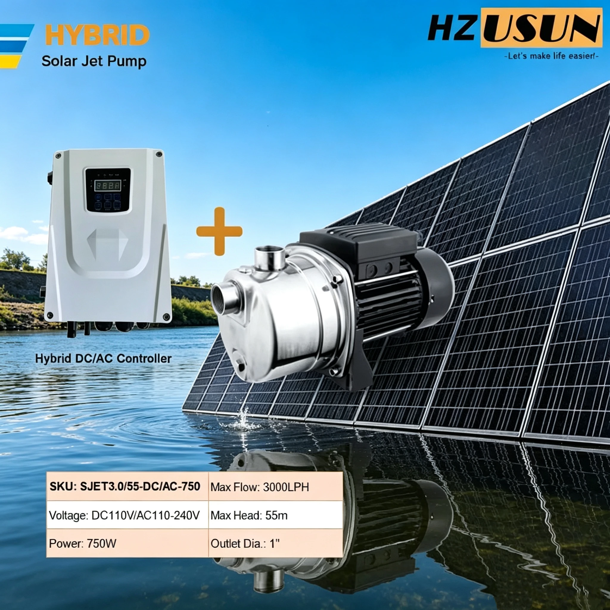 Solar Water Pump 1Hp Dc - 1HP AC DC Paslanmaz Çelik Güneş