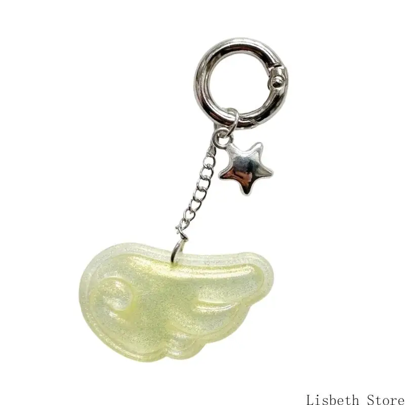 124a Angel Wing Keychain Acrylic Jewelry Accessory Compact Compact Charm