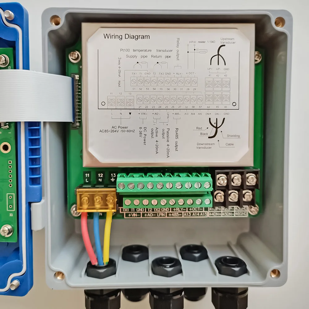 TUF-2000B-TL-1 Ultrasonic Flow Meter TL1 Sensor (DN300-6000mm) Liquid Flowmeter With Modbus RS485 Used For Metal Or Plastic Pipe