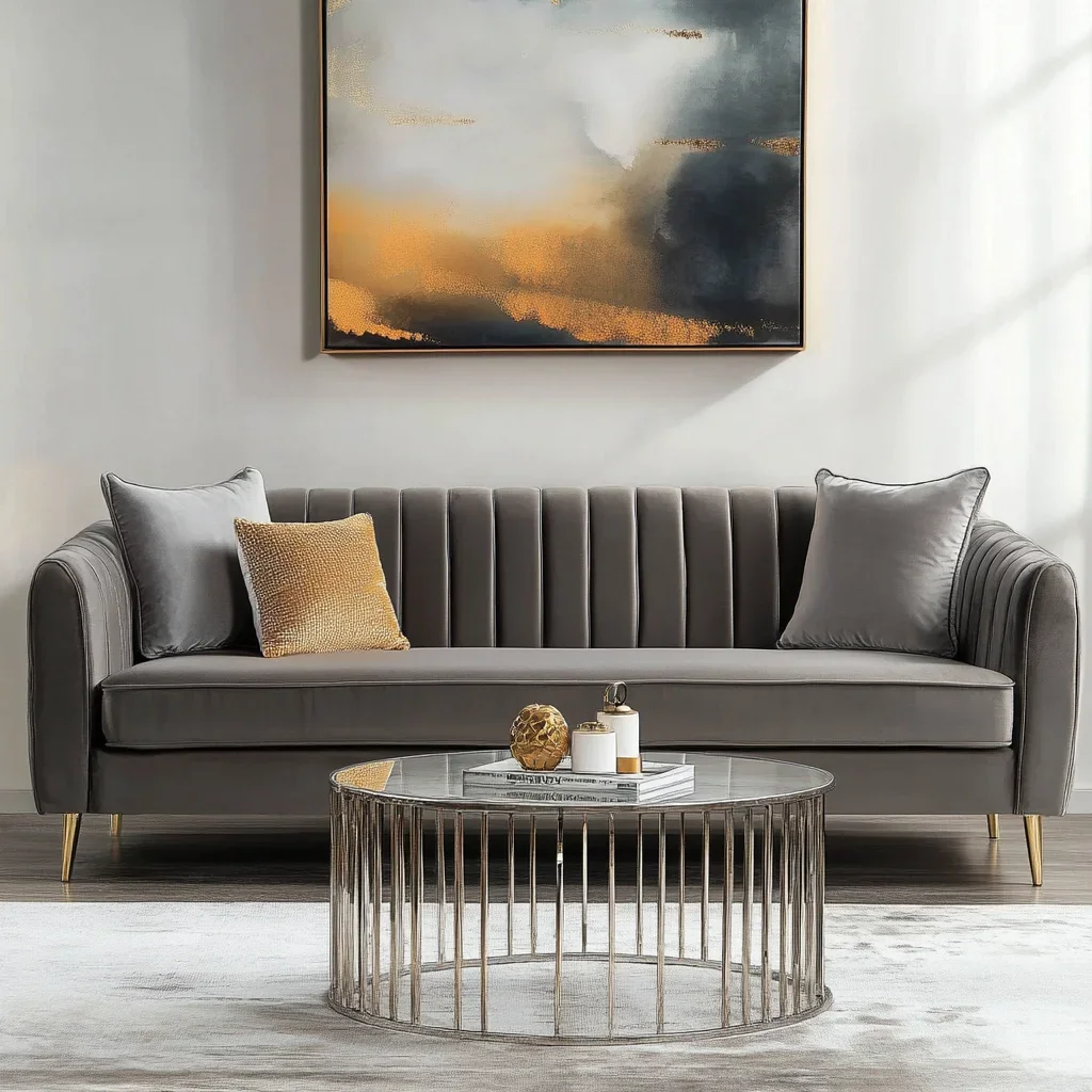 

Современная мебель для дома в скандинавском стиле, серая бархатная ткань, диван для гостиной или виллы, для кинотеатра