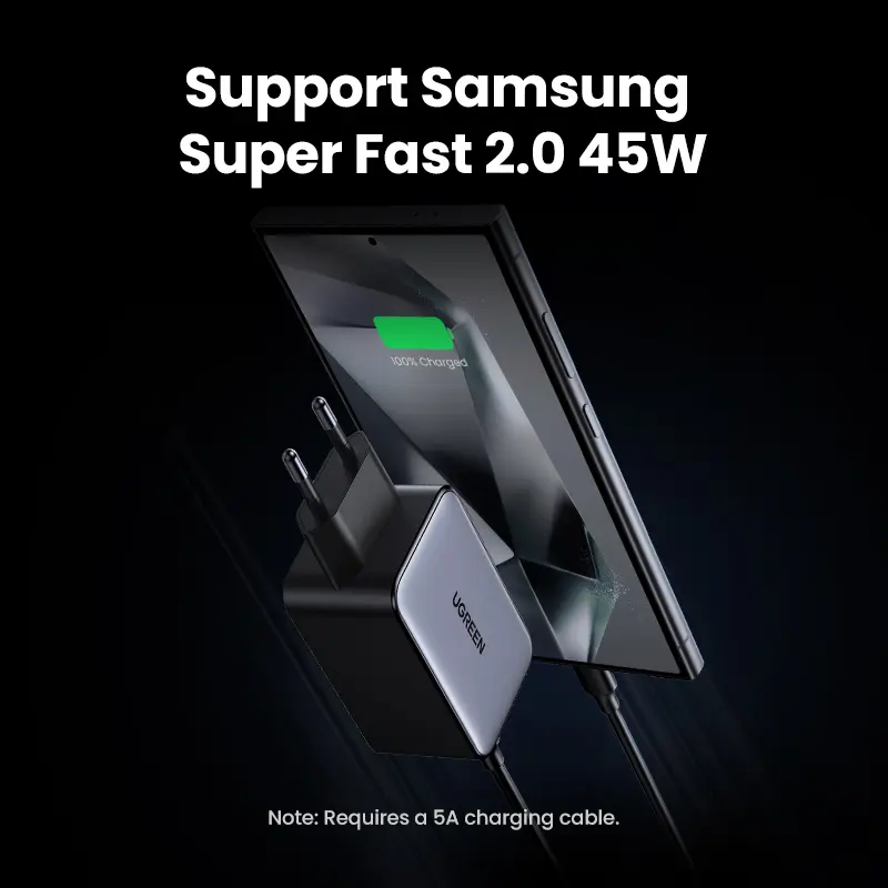 UGREEN 65W GaN Charger 4 Ports USB C Fast Charger Quick Charge 3.0 PD 3.0 For Macbook Air Laptops Tablet iPhone 18 17 16 Pro Max - 4