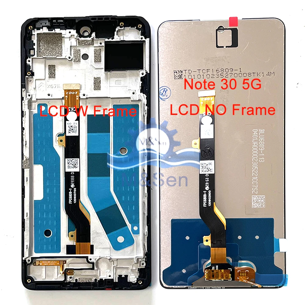 6.78\'\' For Infinix Note 30 4G X6833B X6716B LCD Display Screen Touch Digitizer For Infinix Note 30i X6716 Note 30 5G X6711 Frame