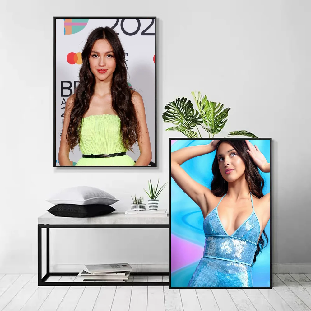 1pc Singer Olivia Cool Rodrigo Poster Self-adhesive Art Waterproof Paper Sticker Coffee House Bar Room Wall Decor