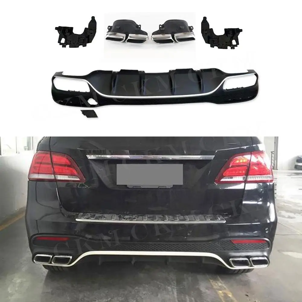 

Rear Lip Diffuser Spoiler with Exhaust Tips For Mercedes Benz GLE GLS Class W166 X166 GLE63 AMG SUV 2016 -2018 Rear Diffuser