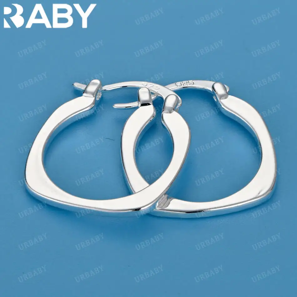

URBABY 925 Sterling Silver Square And Circle Hoop Earrings For Women Creativity Gifts Street All-match Party And Daily Wear