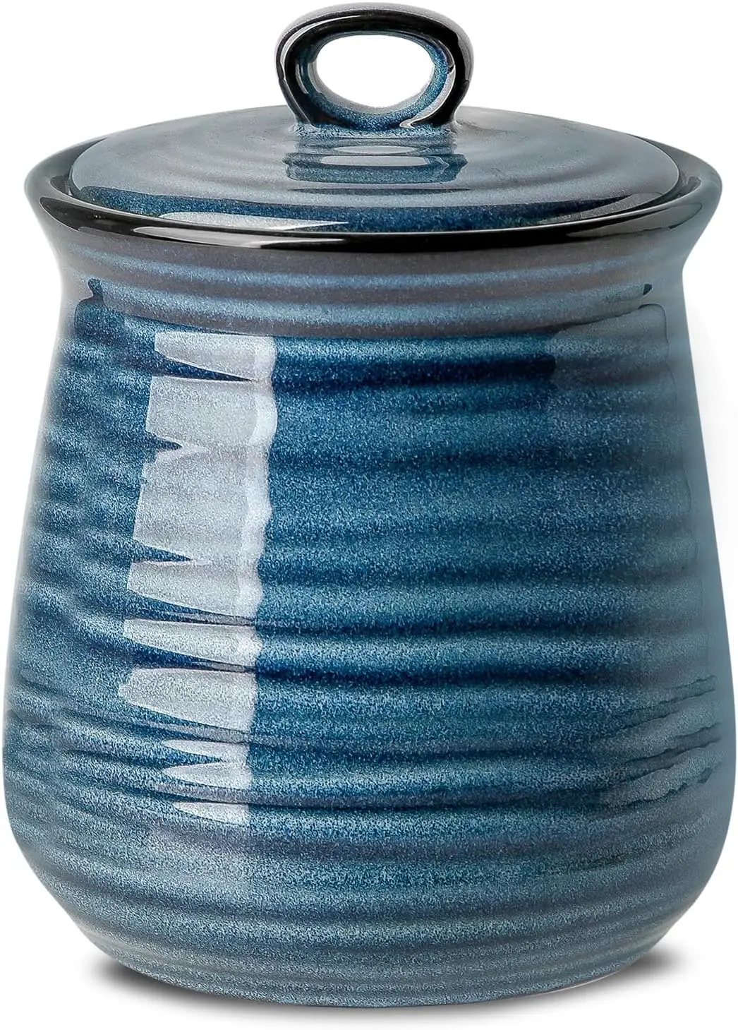 

Navy Ceramic Airtight Food Storage Jar, 35 oz Kitchen Canister for Coffee, Flour, Sugar, Pasta, Rice & More