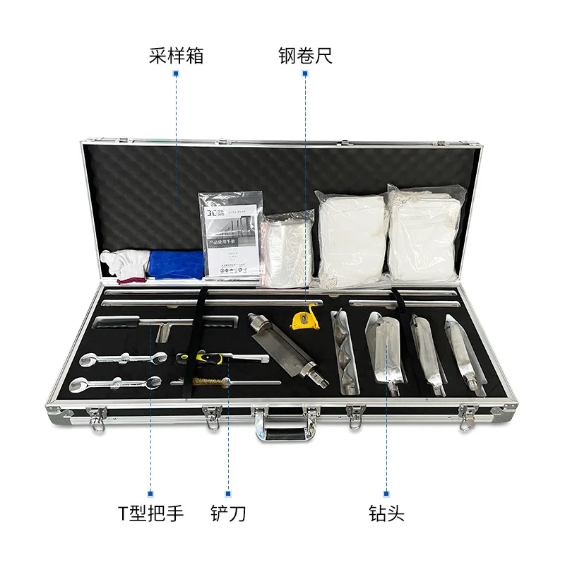 Portable Manual Soil Sampler Probe Tool with Multiple Auger Bits for Deep Layer Scientific Research Outdoor Field Sampling
