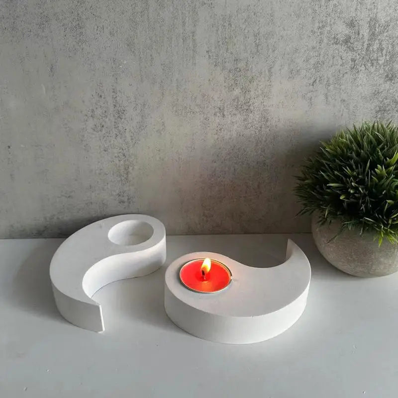 Tai Chi Candle Mold Yin And Yang Silicone Cement Candle Vessel Mould Tai Chi Yin And Yang Candle Silicone Molds Concrete