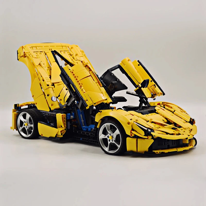 Conjunto de juguetes DIY MOC- 194680   Bloques de construcción de modelo de coche Super Sprots técnicos amarillos, regalos de cumpleaños y Navidad para niños