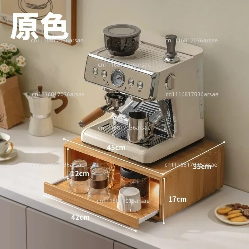 Multi-Purpose Pull-Out Kitchen Rack - Dust-Proof Countertop Shelf, Storage Organizer For Coffee Maker, Cups & Tableware
