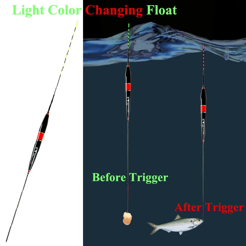 Flotador de Pesca Inteligente con Luz LED, Señalizador de Picada Automático con Cambio de Color, Boya Eléctrica Nocturna Inteligente