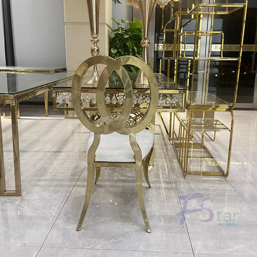Cheap Price Rectangle Gold White Top Table Empty Oval Back Chair Latest Design Wedding Party Furniture Set