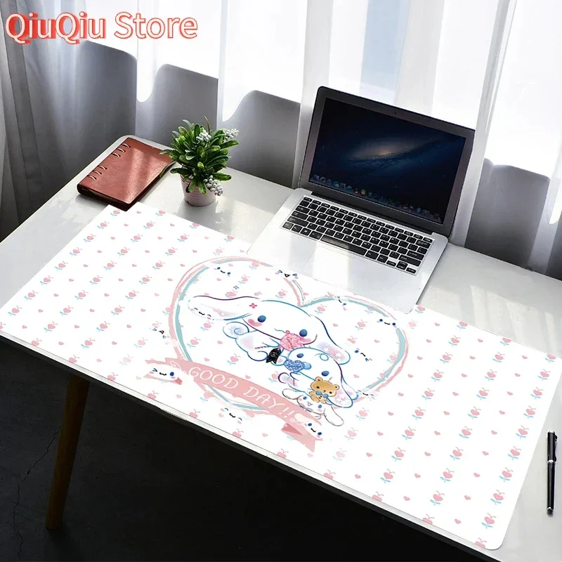 

Illustration Cinnamoroll Print Oversized Pu Leather Mouse Pad for Girls Office Learning Games Computer Keyboard Leather Desk Pad