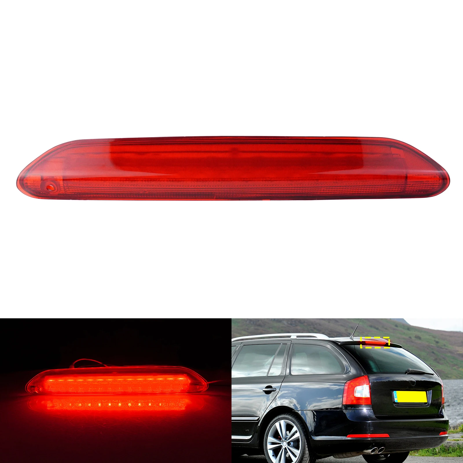 Dla Skoda Octavia MK2 Estate 2004-13 Tylne światło stopu LED wysokiego poziomu trzeciego hamulca