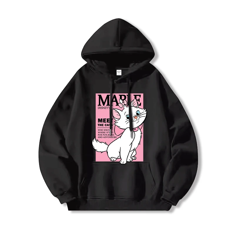 Disney Cartoon Anime Mary Cat periphery Boys and girls hoodies Autumn and Winter Fashion Trends Children's clothing hoodie