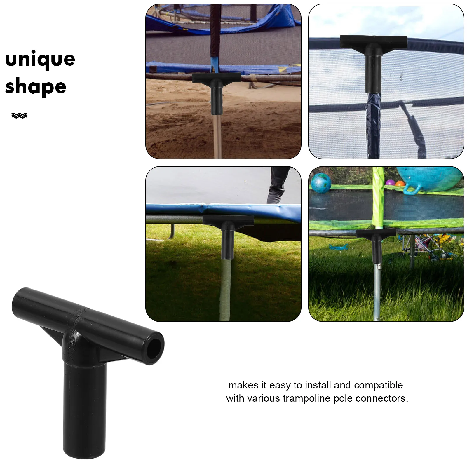 1PC T Shaped Trampoline Pipe Sleeve Tube Connector Enclosure Cap Fiberglass Rod Cover Connection Part Durable Toy Sports Outdoor