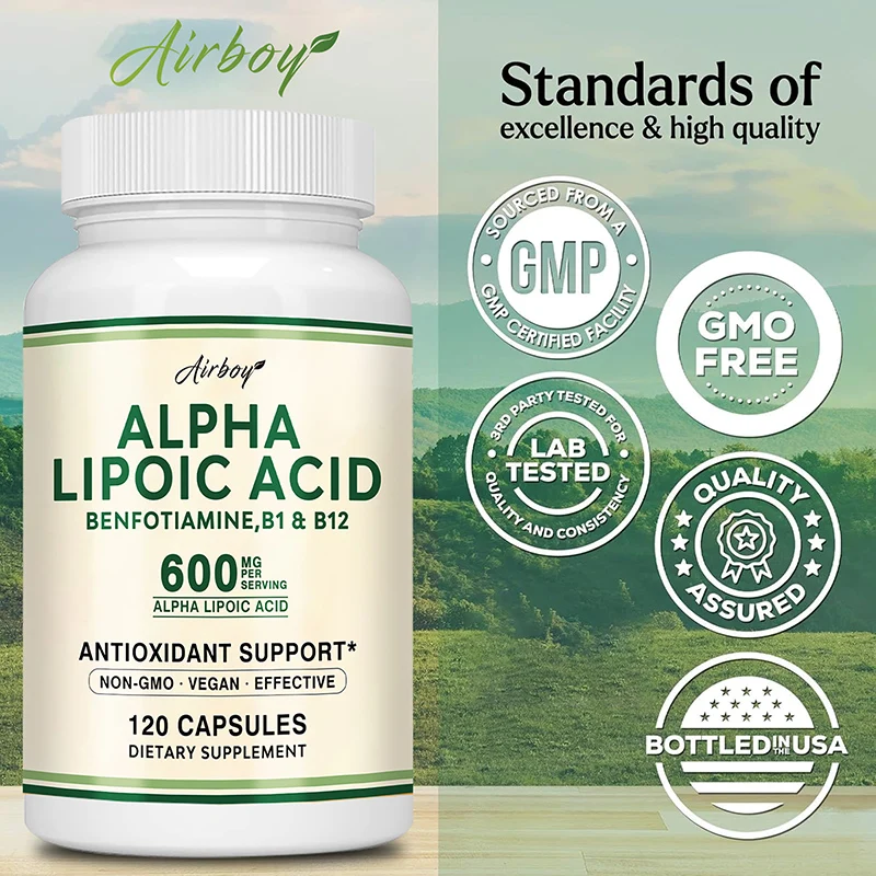 Alpha Lipoic Acid - Promotes Neurological Health, Cardiovascular and Carbohydrate Support