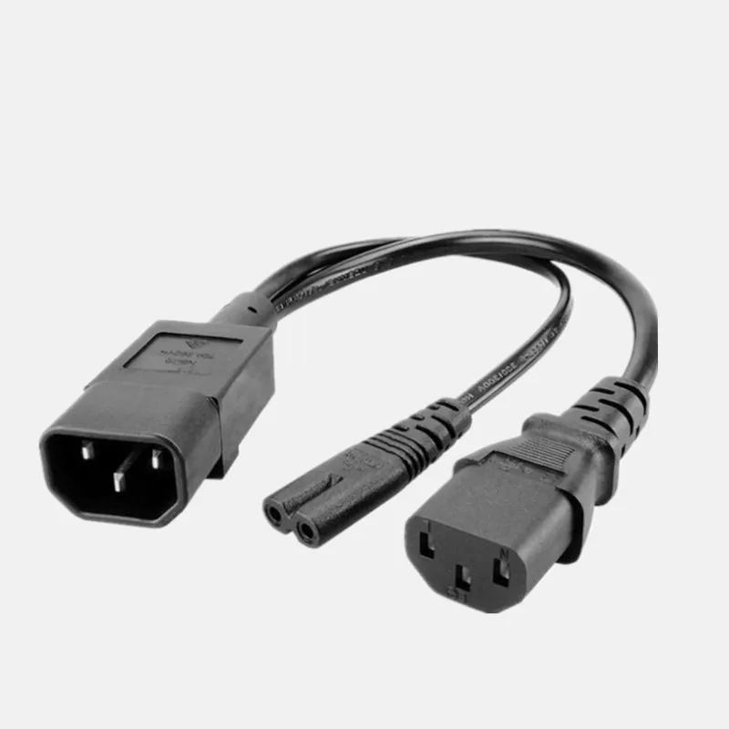 Cable adaptador de CA IEC320 C14 a C13 y C7 de 0,3 M/1FT, Cable adaptador hembra C14 macho a figura 8 y C13