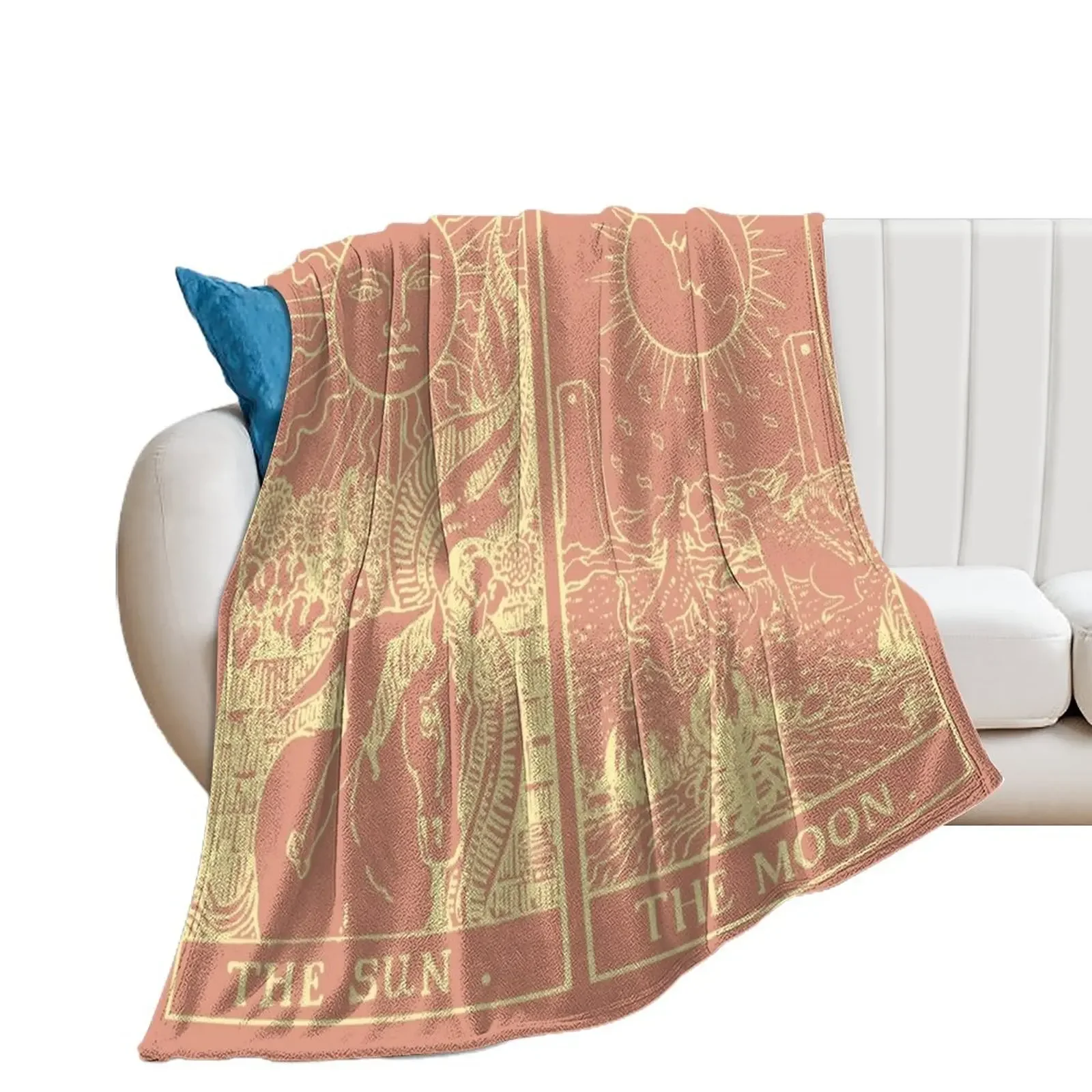 

Moon & Sun Tarot | Peach & Cream Throw Blanket Luxury Thicken Comforter warm winter Blankets