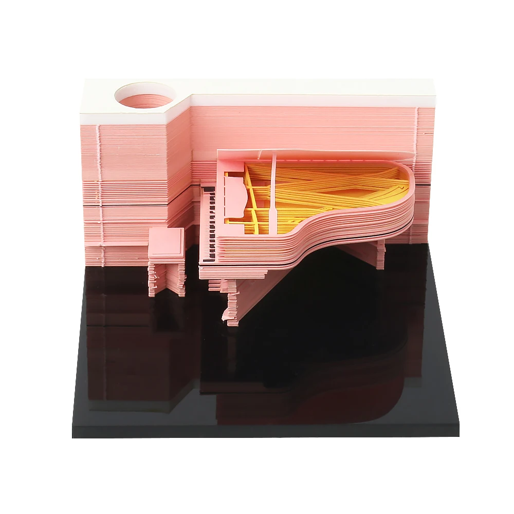 

Unique Products Latest Customized Notepad Business Gift Promotion Notepad Piano Shaped Funny Diy Papercraft 3D Memo Pad