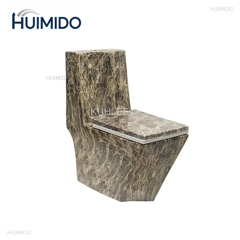 Marble design bathroom black color diamond WC bathroom praise sanitary ware ceramic integrated bathroom