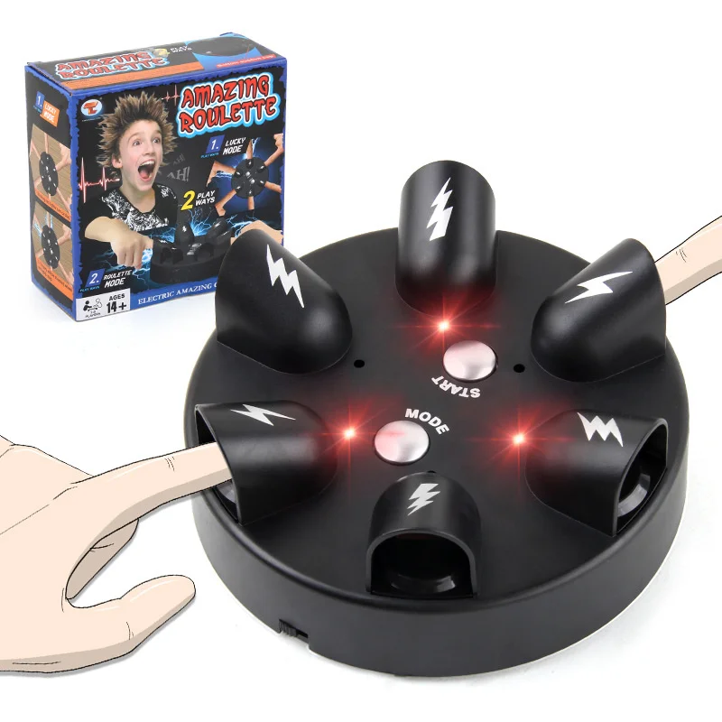 Shock Lie Detector 6 persons Electric Finger Game Machine Kids Party Game Electric Shocking Roulette Punishment Props Tricky Toy