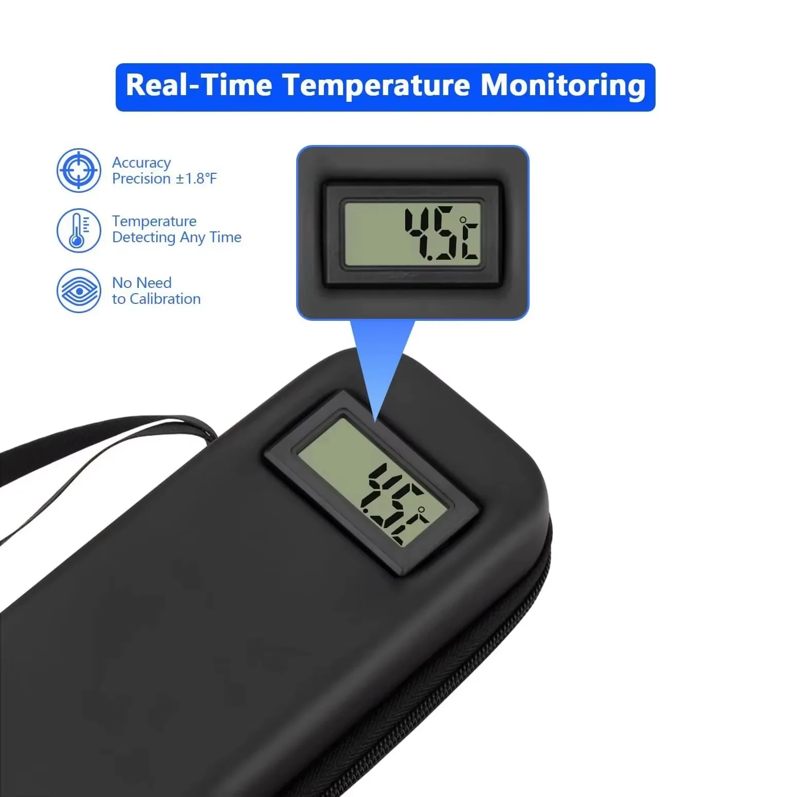 Insulin Cooler Storage Organizer Bag with Thermometer Waterproof Portable Medication Travel Case Cooling Bag for Diabetics view 3